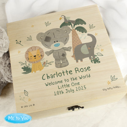 Personalised Tiny Tatty Teddy Jungle Animals Keepsake Box - 28 x 28cm