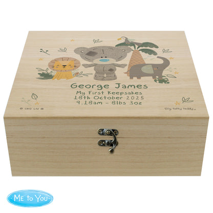 Personalised Tiny Tatty Teddy Jungle Animals Keepsake Box - 28 x 28cm