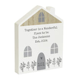 Personalised Grey Wooden House Ornament