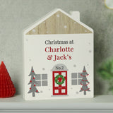 Personalised Christmas Wooden House Ornament