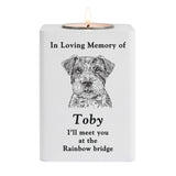 Personalised Dog Breed Memorial Tealight Holder