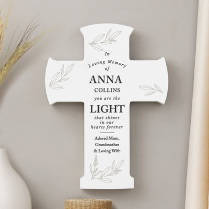 Personalised In Loving Memory Cross Ornament