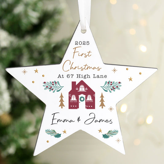 Personalised Home For Christmas Star Ornament