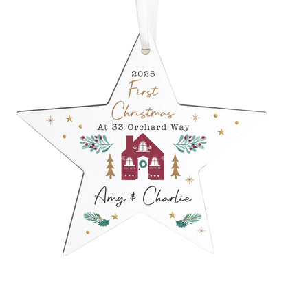 Personalised Home For Christmas Star Ornament