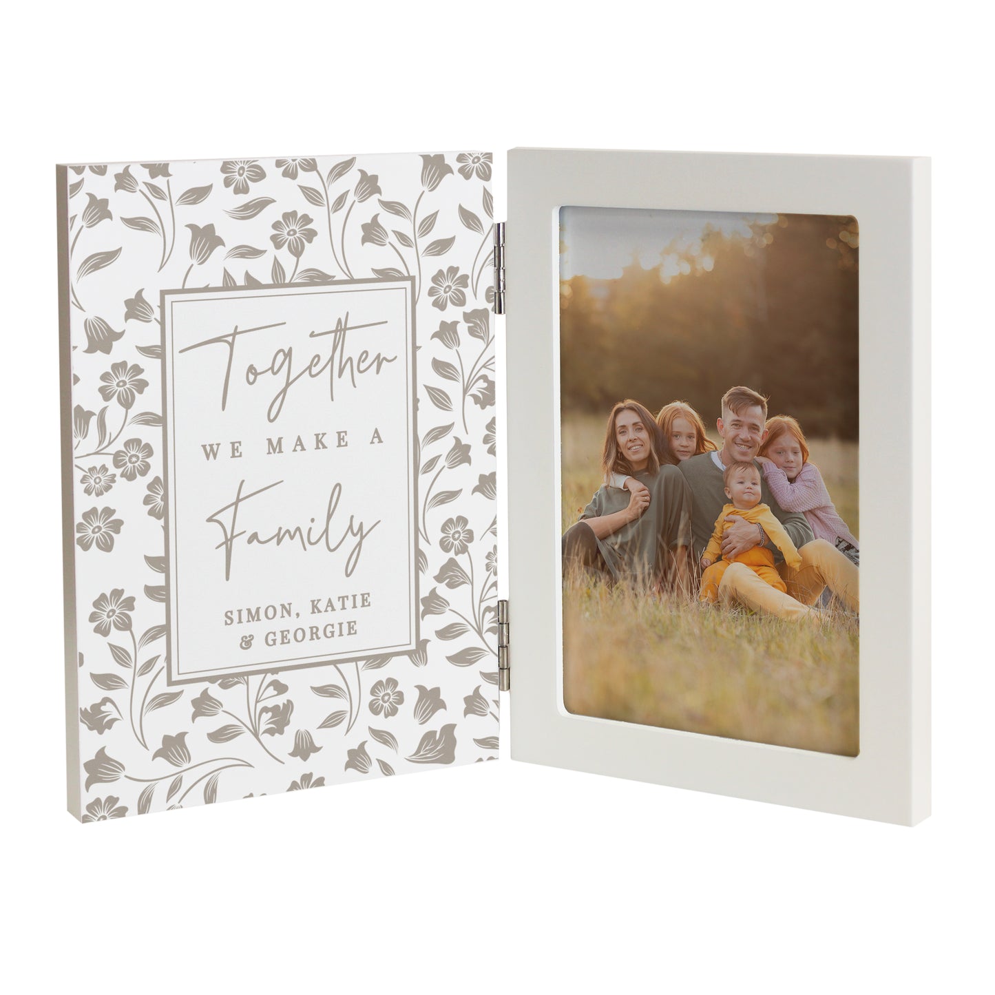 Personalised Family Wooden Hinged 6x4 Photo Frame