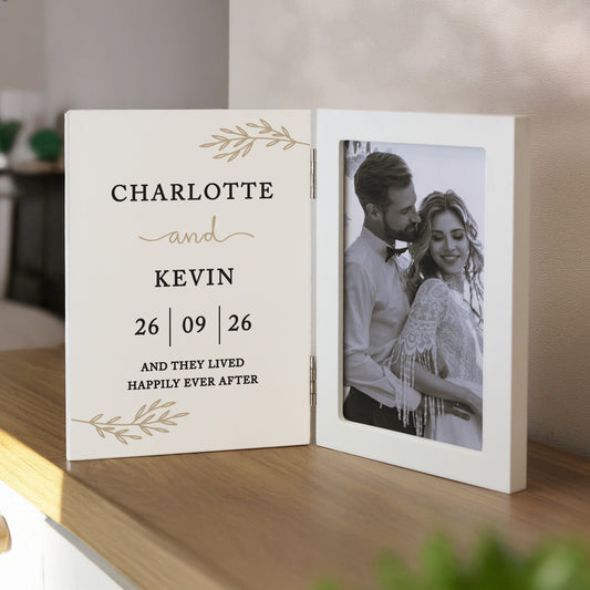 Personalised Anniversary Wooden Hinged 6x4 Photo Frame