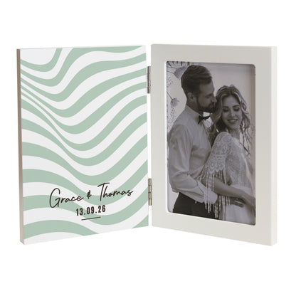 Personalised Wooden Hinged 6x4 Photo Frame