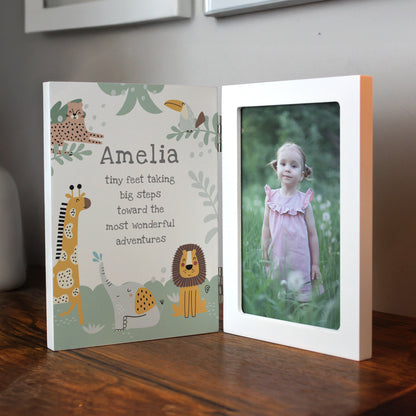 Personalised Animals Wooden Hinged 6x4 Photo Frame