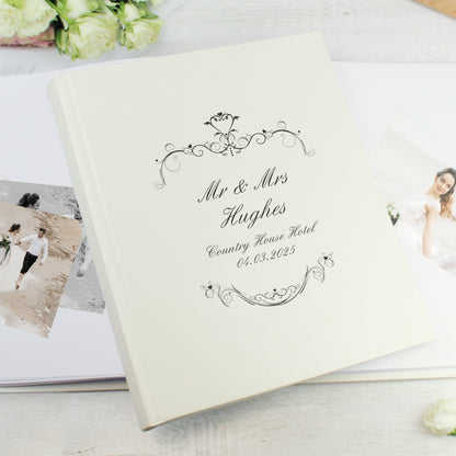 Personalised Black Ornate Swirl Traditional Photo Album