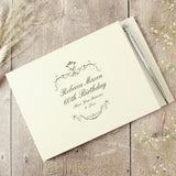 Personalised Ornate Swirl Hardback Guest Book & Pen