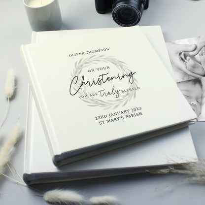 Personalised Truly Blessed Christening Square Photo Album