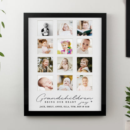 Personalised Grandchildren Black Multi Photo Frame