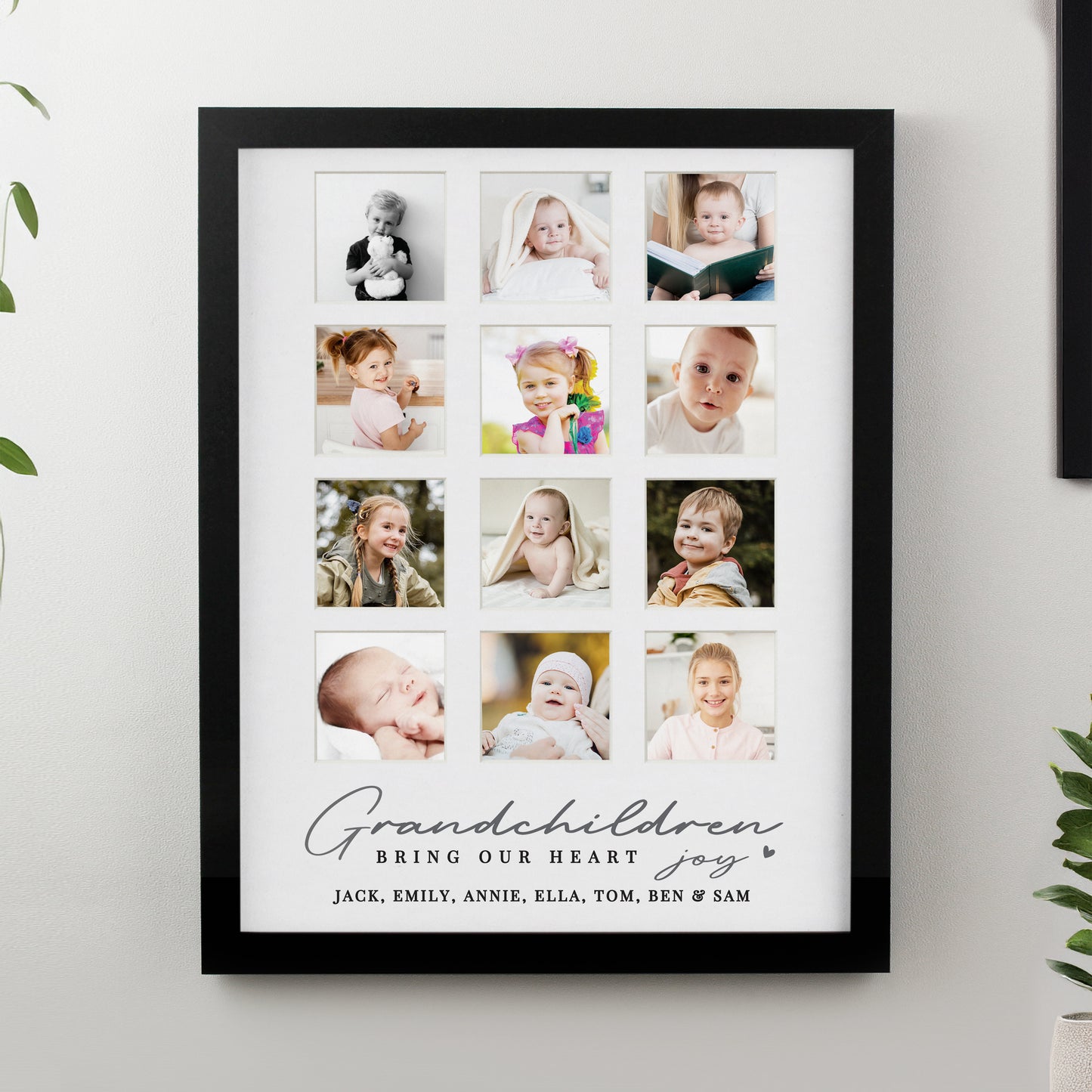 Personalised Grandchildren Black Multi Photo Frame