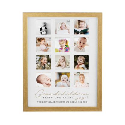 Personalised Grandchildren Oak Multi Photo Frame