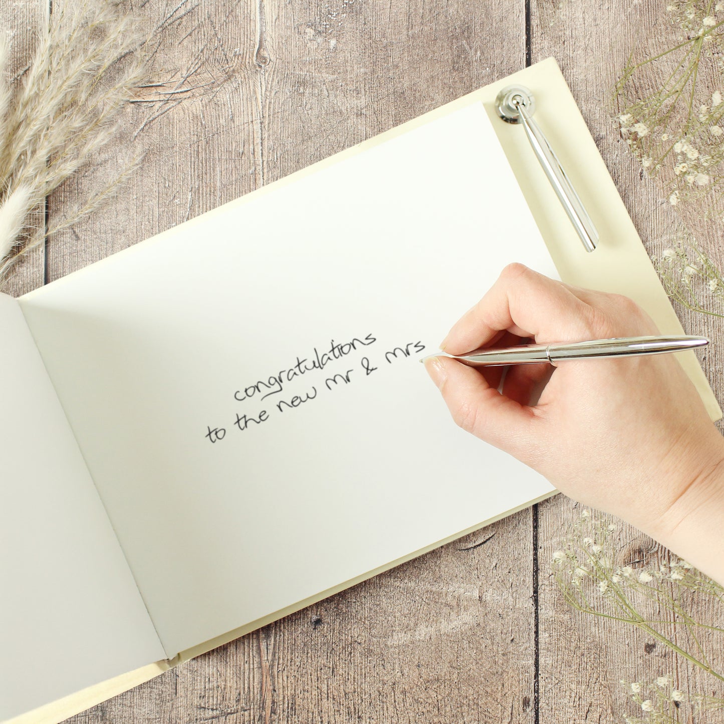 Personalised Black & Gold Free Text Guestbook