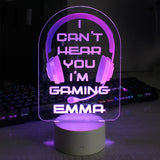 Personalised Pink Gaming LED Colour Changing Night Light
