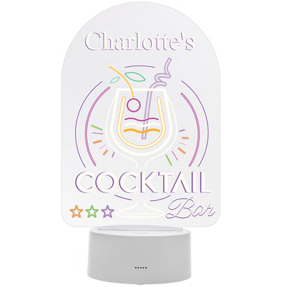 Personalised LED Colour Changing Cocktail Bar Sign