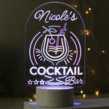 Personalised LED Colour Changing Cocktail Bar Sign