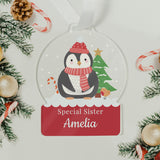 Personalised Penguin Acrylic Snowglobe Decoration