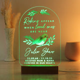 Personalised Robins Appear Wooden Based LED Light