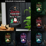 Personalised Santa Stop Here Outdoor Solar Light