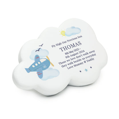 Personalised Plane Resin Memorial Cloud