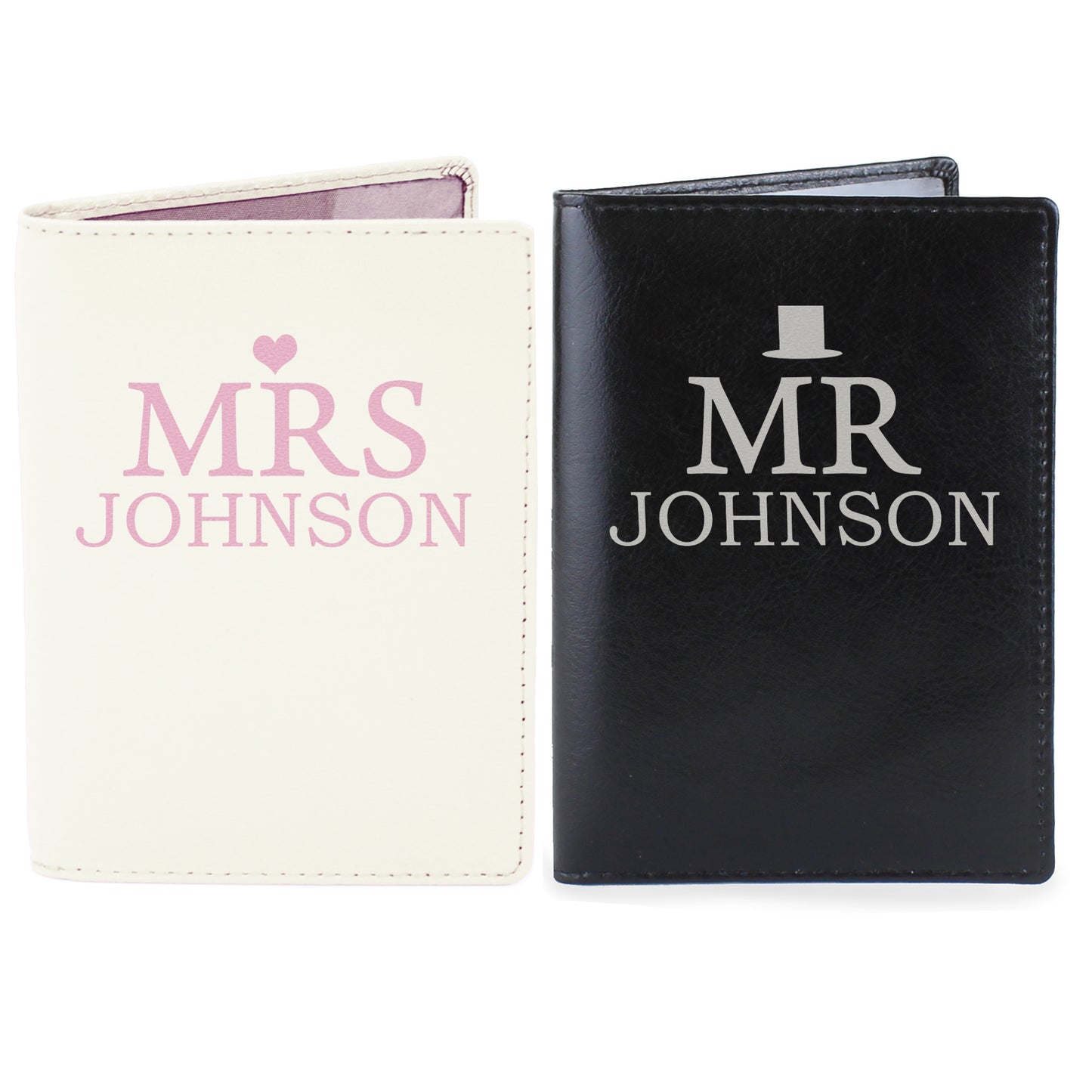 Personalised Mr & Mrs Passport Holder Set