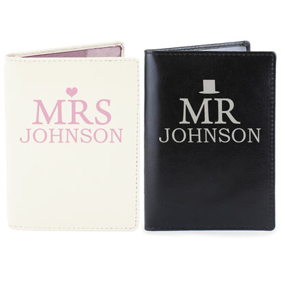 Personalised Mr & Mrs Passport Holder Set