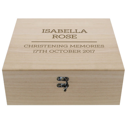 Personalised Any Message Large Wooden Keepsake Box - 28 x 28cm
