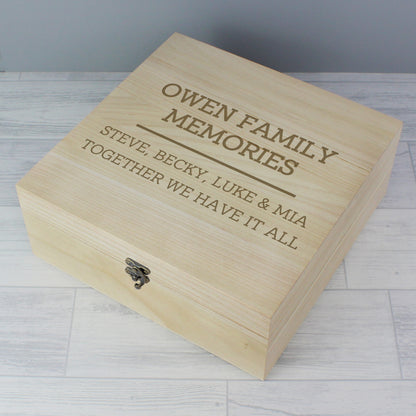 Personalised Any Message Large Wooden Keepsake Box