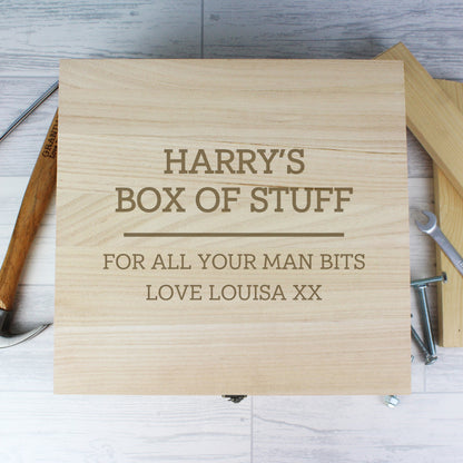 Personalised Any Message Large Wooden Keepsake Box - 28 x 28cm