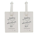 Personalised 'Lifetime of Adventures' Couples Luggage Tags