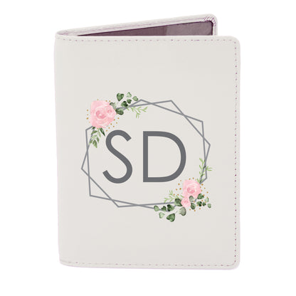 Personalised Floral Cream Passport Holder
