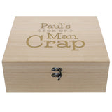 Personalised Box of Man Crap Large Wooden Keepsake Box