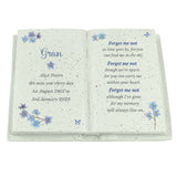 Personalised Forget Me Not Memorial Resin Book