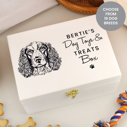 Personalised Dog Breed White Wooden Storage Box - 22 x 16cm