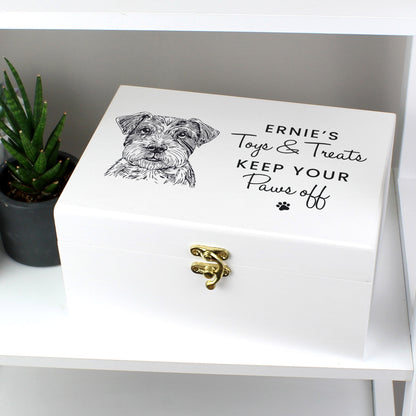 Personalised Dog Breed White Wooden Storage Box - 22 x 16cm