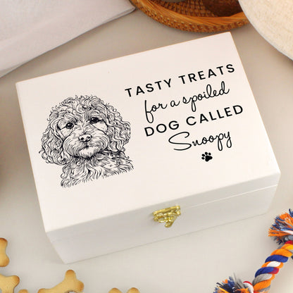 Personalised Dog Breed White Wooden Storage Box - 22 x 16cm