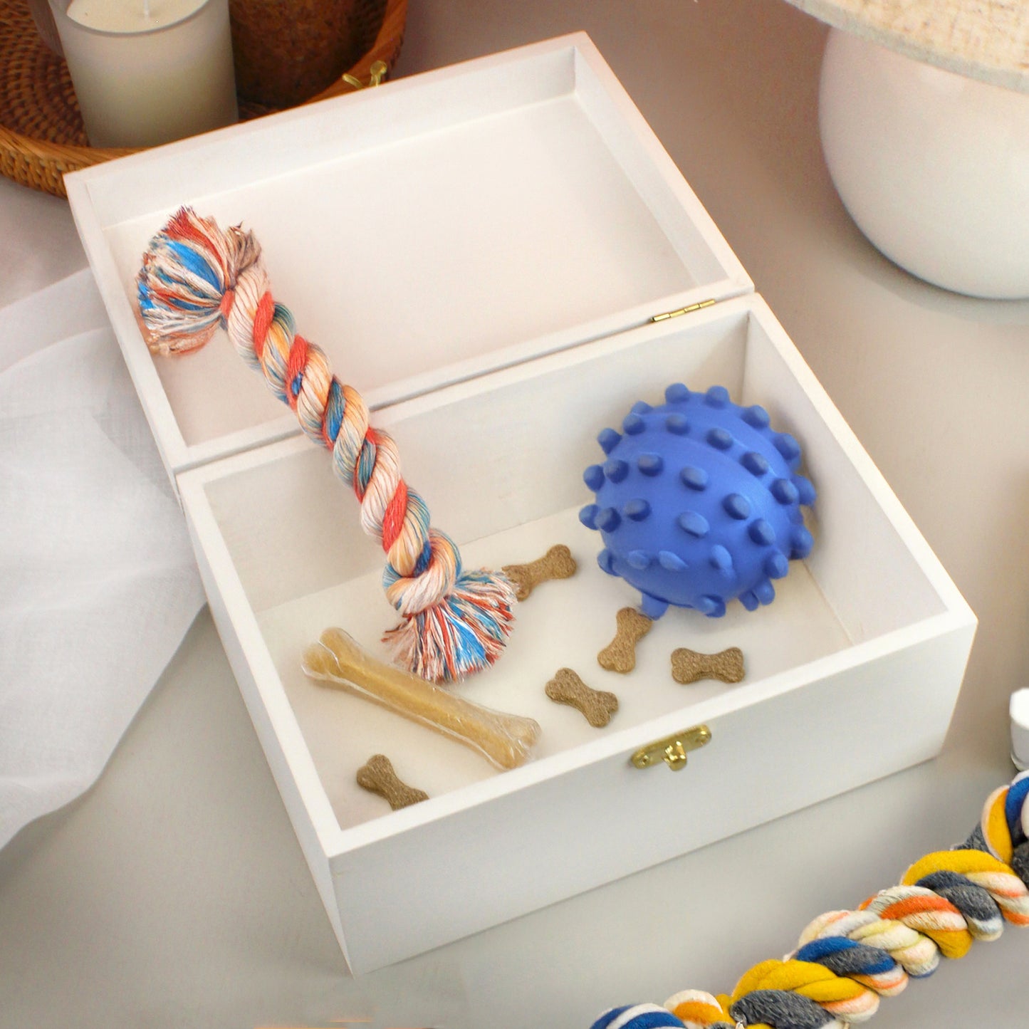 Personalised Dog Breed White Wooden Storage Box - 22 x 16cm