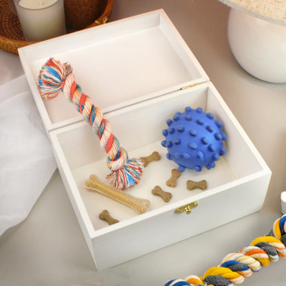 Personalised Dog Breed White Wooden Storage Box - 22 x 16cm