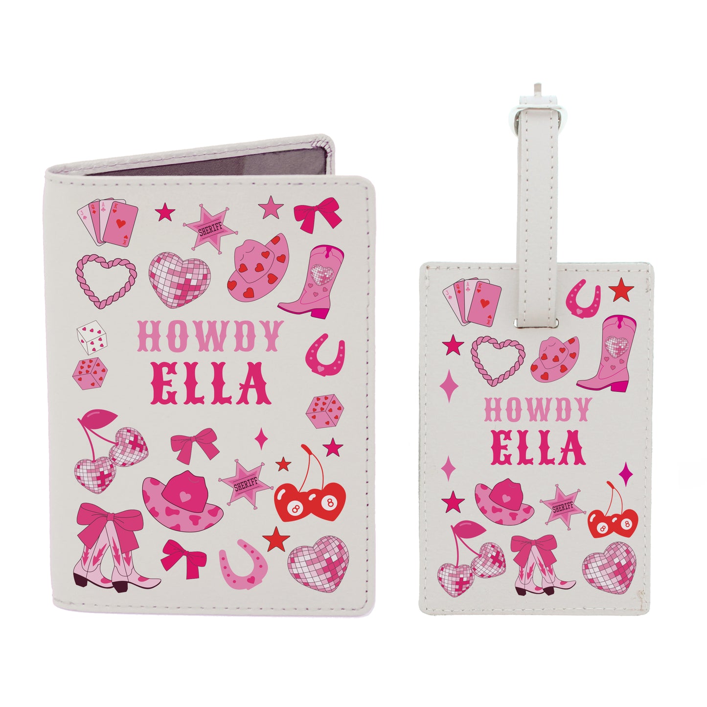 Personalised Cowgirl Passport Holder & Luggage Tag