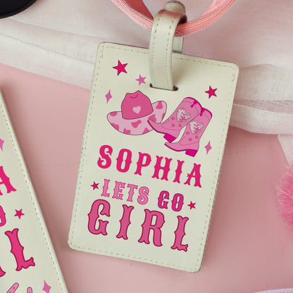 Personalised Cowgirl Luggage Tag & Passport Holder