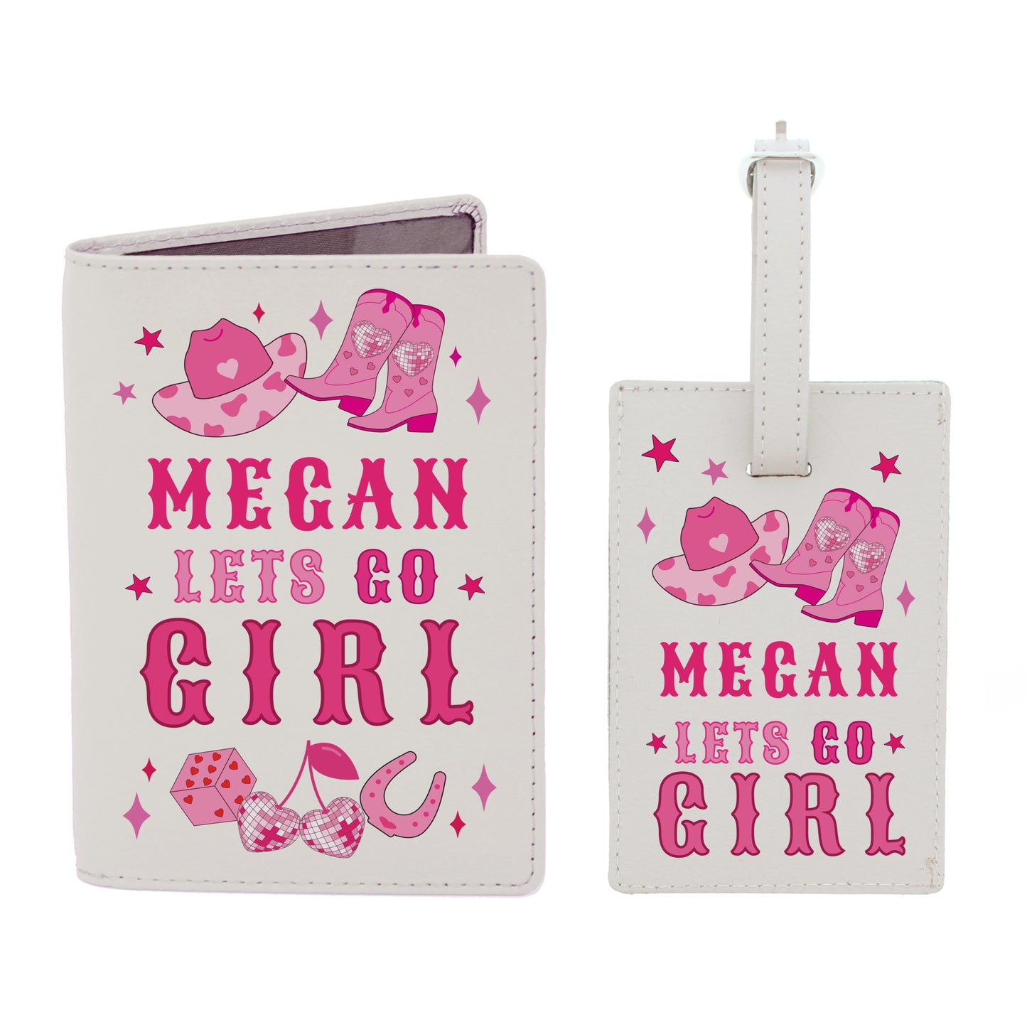 Personalised Cowgirl Luggage Tag & Passport Holder