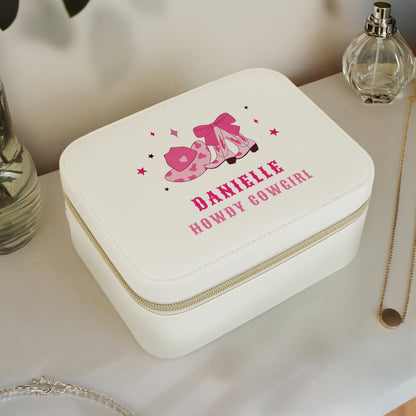 Personalised Cowgirl Leatherette Jewellery Box