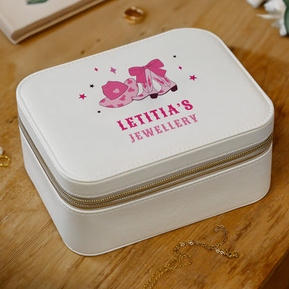 Personalised Cowgirl Leatherette Jewellery Box