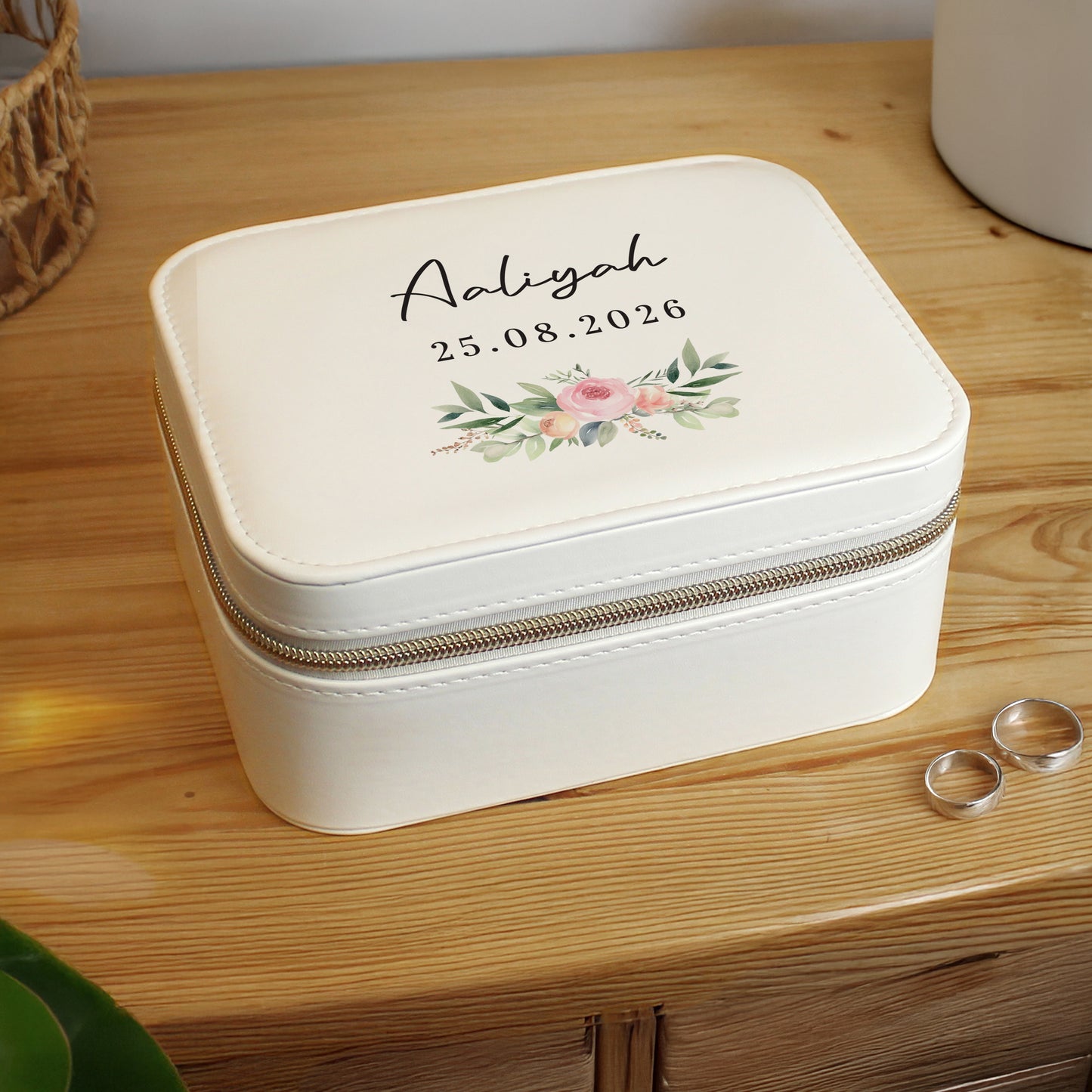 Personalised Wedding Leatherette Jewellery Box