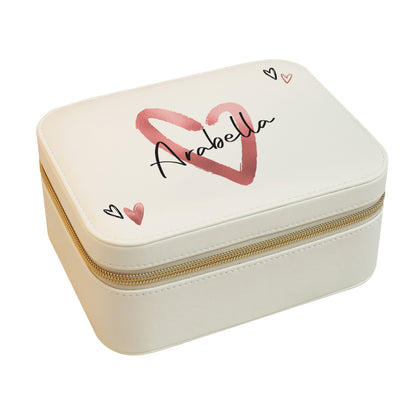 Personalised Heart Travel Jewellery Box