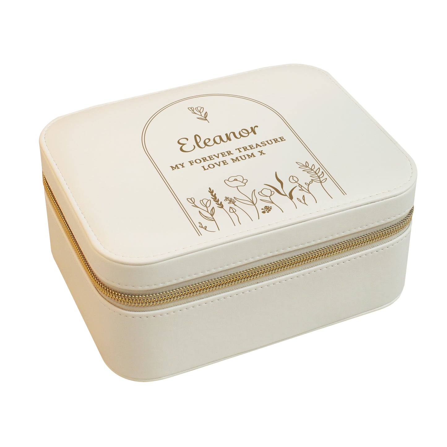 Personalised Floral Arch Travel Jewellery Box