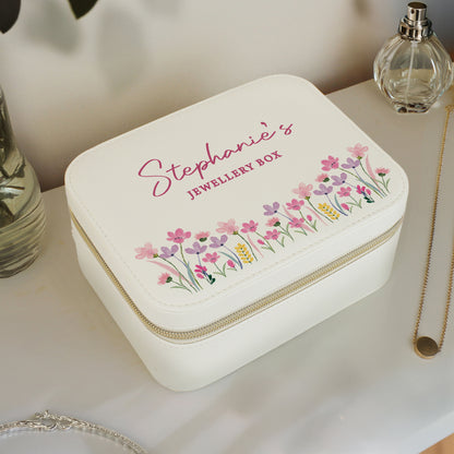 Personalised Floral Travel Jewellery Box