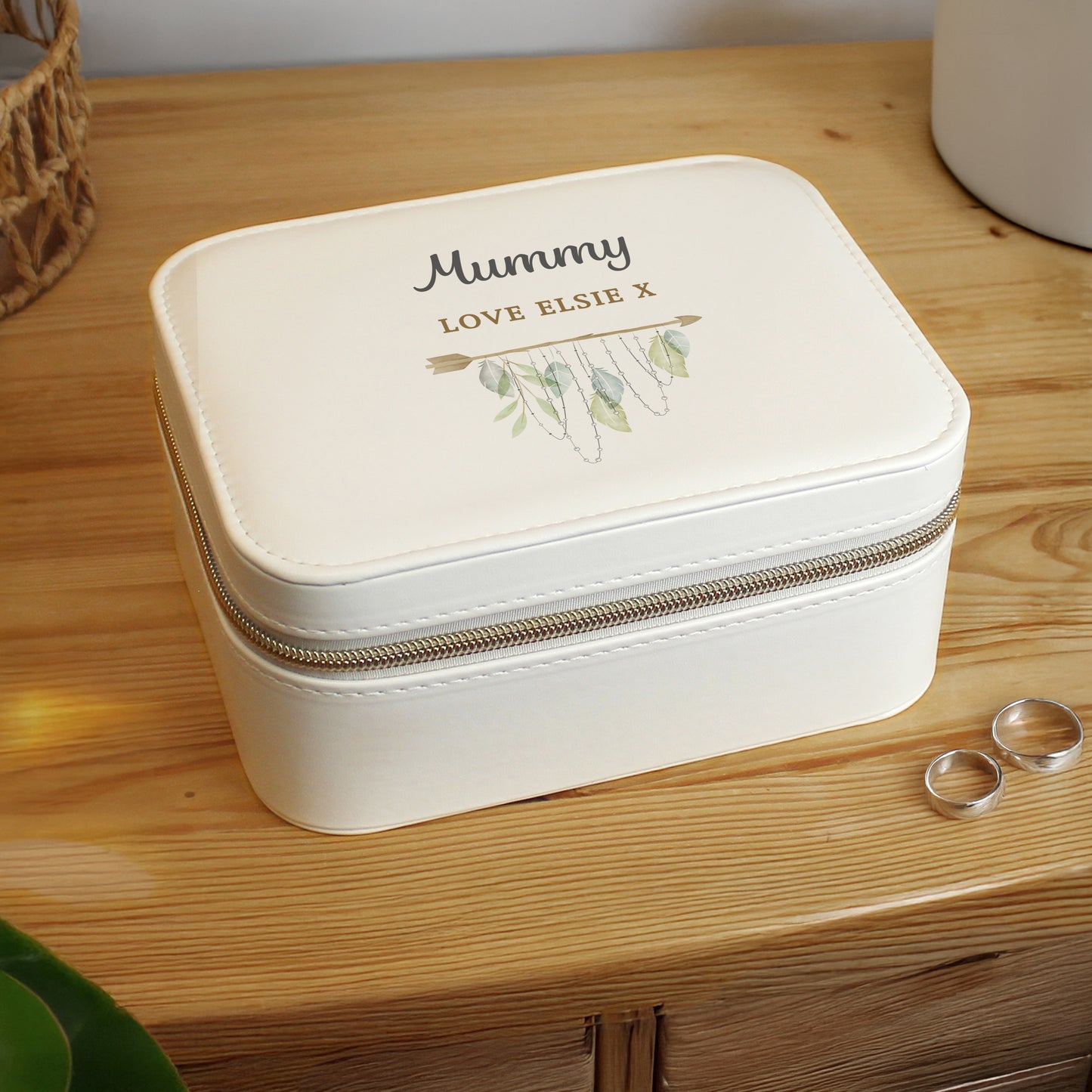 Personalised Botanical Leatherette Jewellery Box